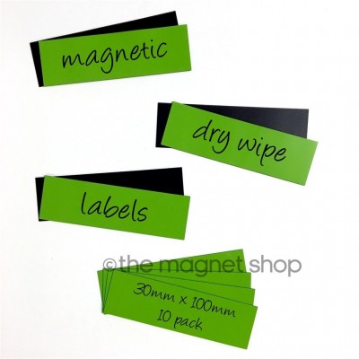 Green Magnetic Dry Wipe Labels Whiteboard Precut 30mm x 100mm Pack of 10 5013918013968  332715588754
